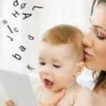 Mother reading to baby to encourage early speech development, illustrating speech delay in toddlers.